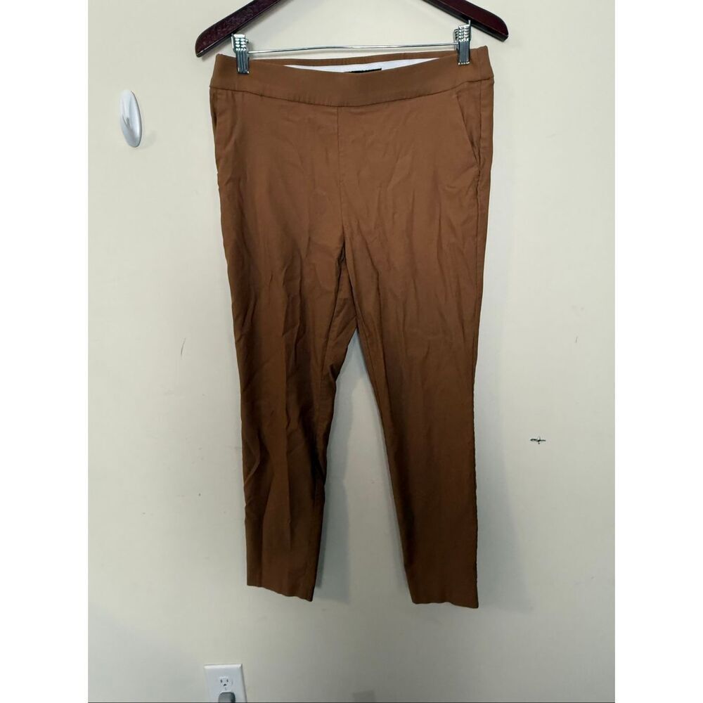 Counterparts Womens Brown Pull On Pants Mid Rise Straight Leg Comfort Stretch Si